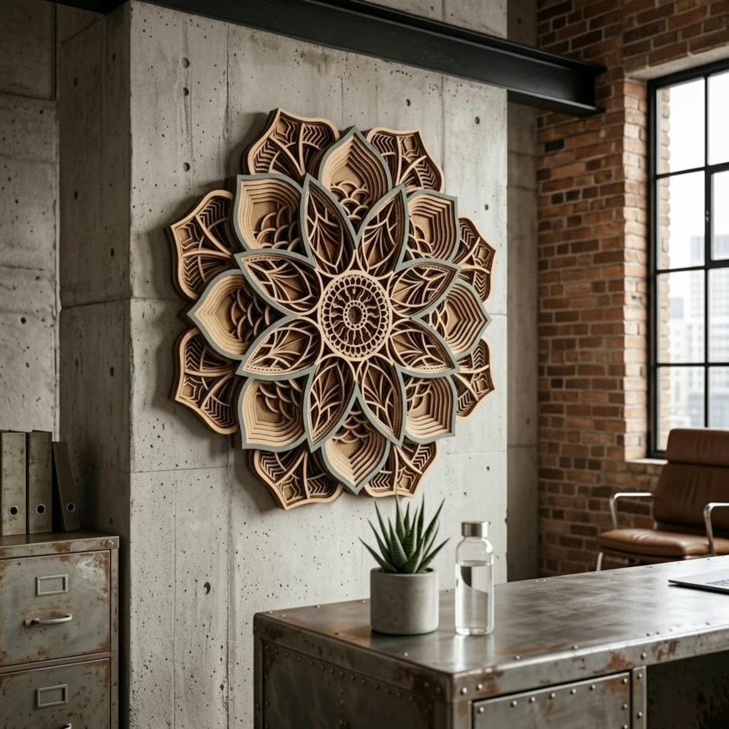 Dare Decor Layered Wooden Mandala Wall Art – Handcrafted Boho Home Décor