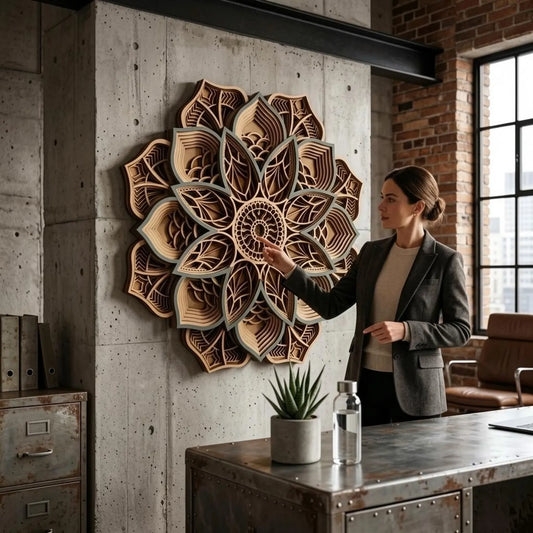 Dare Decor Layered Wooden Mandala Wall Art – Handcrafted Boho Home Décor