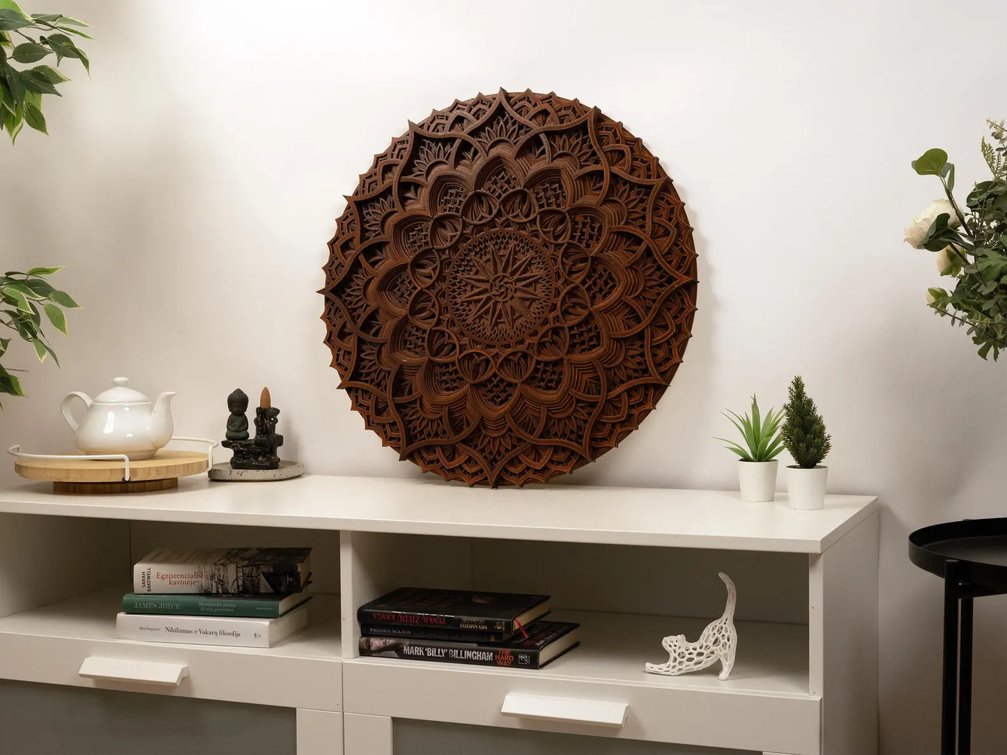 Dare Decor Handcrafted Layered Mandala Wall Art – Wooden Boho Home Décor