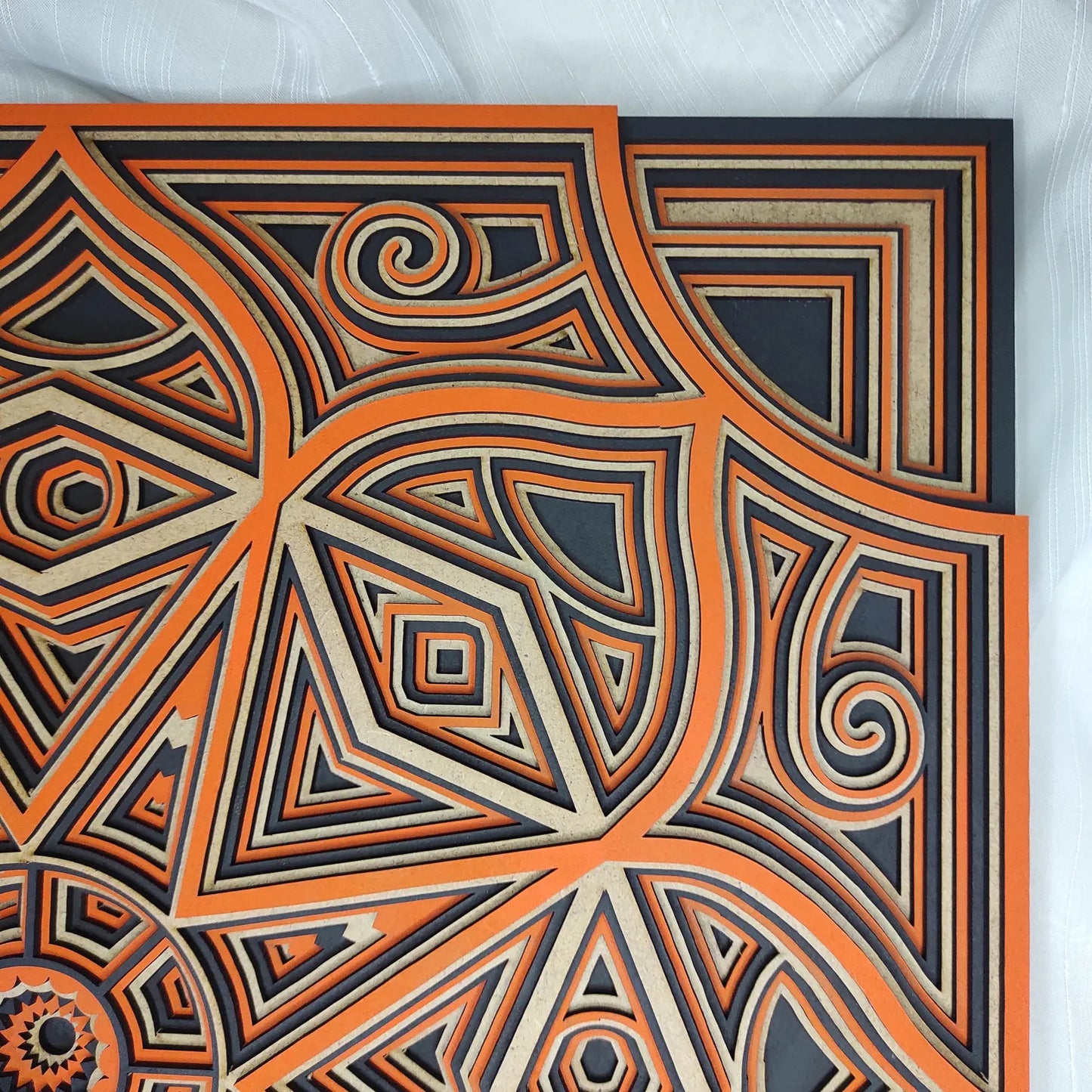 Dare Decor Geometric Mandala Wall Art – Layered Wooden Sacred Geometry Décor